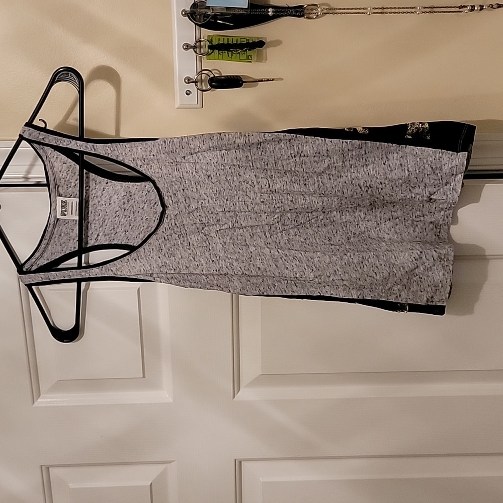 Victoria Secret gray, black, and gold bling tank top xs PRICE DROP!